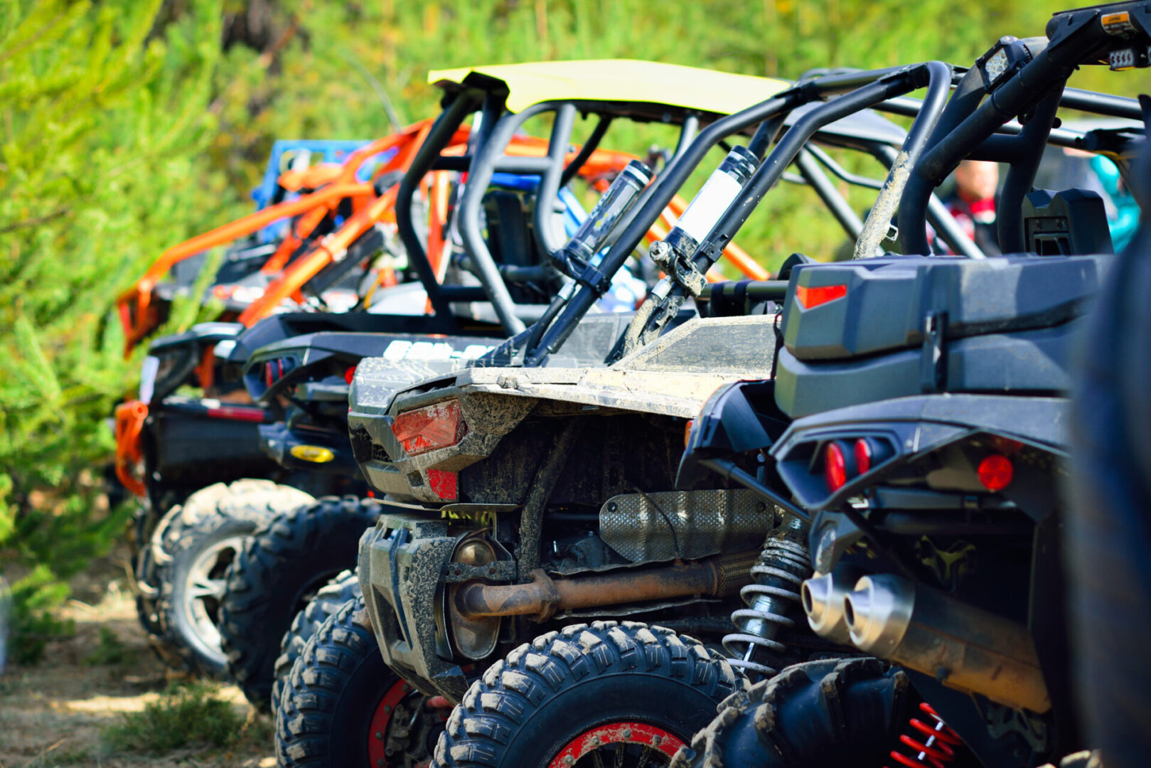Off-road vehicles parked outdoors